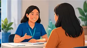 Conversa em uma unidade de atendimento