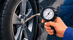 Pneu com instrumento de conferência