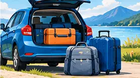 Carro com bagagem para viagem